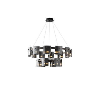Lustra Lustre Verre Circulaire Bras en Fer