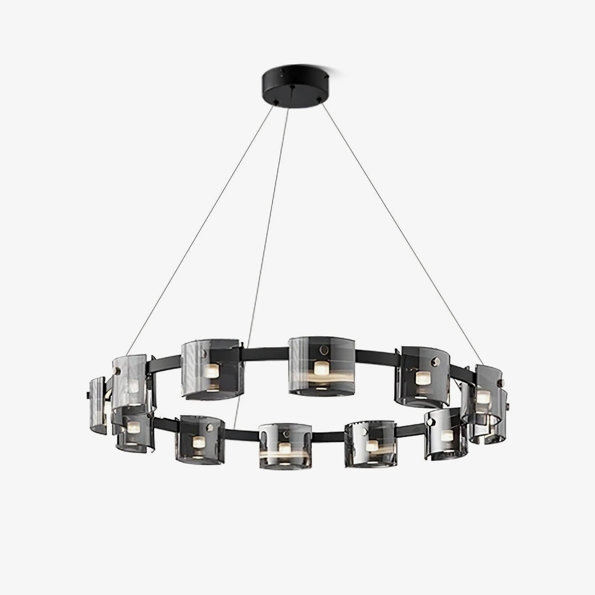 Ardaira Lustre Verre Circulaire Bras en Fer