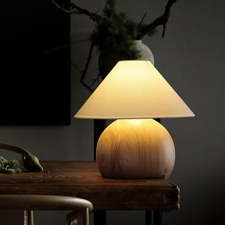 Halise Lampe de Table en Bois Organique