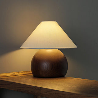 Halise Lampe de Table en Bois Organique