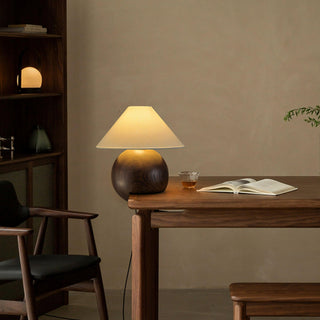 Halise Lampe de Table en Bois Organique