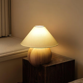 Halise Lampe de Table en Bois Organique