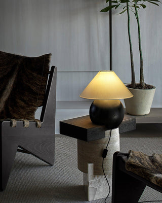 Halise Lampe de Table en Bois Organique