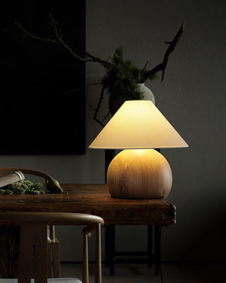 Halise Lampe de Table en Bois Organique