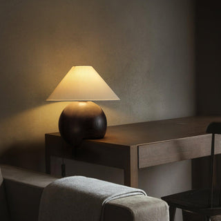Halise Lampe de Table en Bois Organique