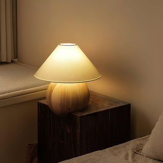 Halise Lampe de Table en Bois Organique