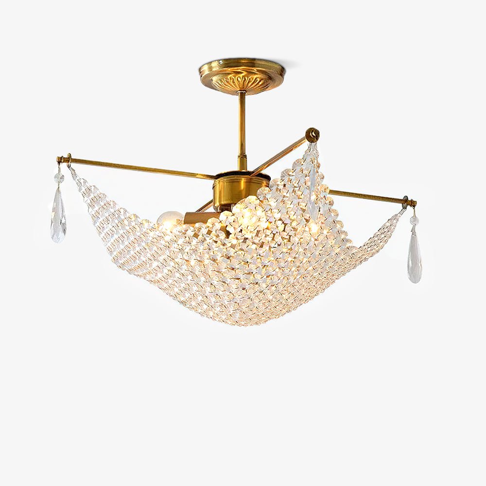 Bastetta Lustre avec Fils de Cristal et Cristal