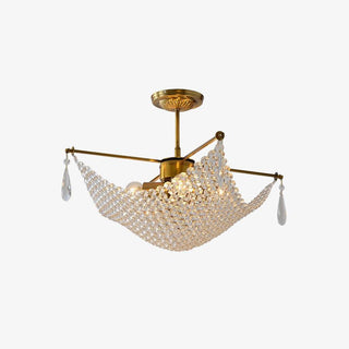 Lustra Lustre avec Fils de Cristal et Cristal