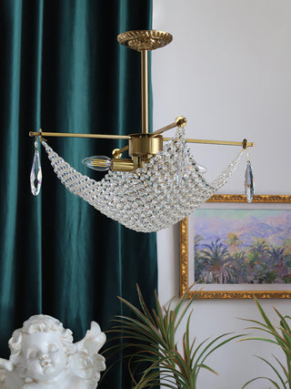 Lustra Lustre avec Fils de Cristal et Cristal