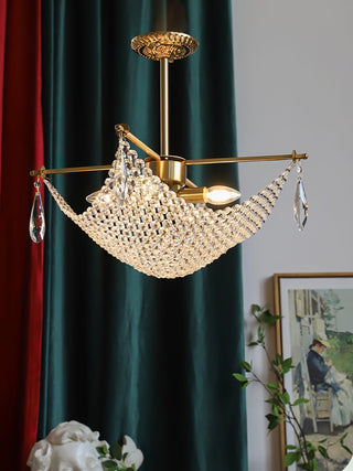 Lustra Lustre avec Fils de Cristal et Cristal