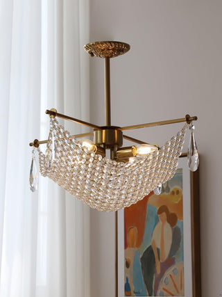 Lustra Lustre avec Fils de Cristal et Cristal