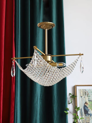 Lustra Lustre avec Fils de Cristal et Cristal