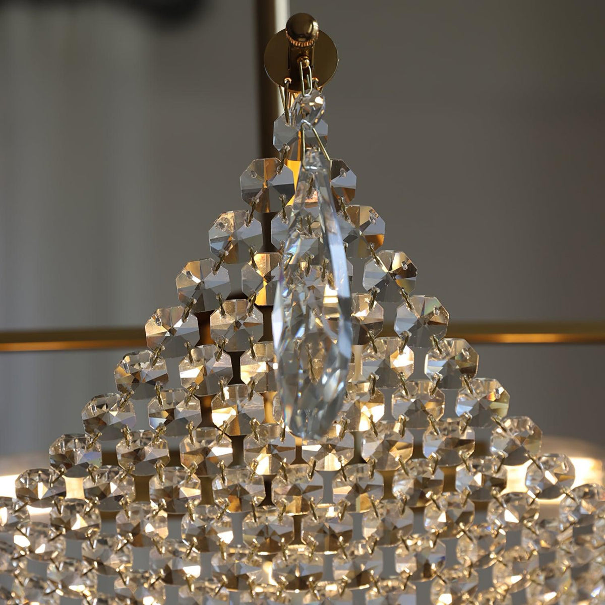 Bastetta Lustre avec Fils de Cristal et Cristal