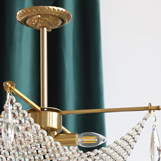 Lustra Lustre avec Fils de Cristal et Cristal