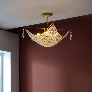 Lustra Lustre avec Fils de Cristal et Cristal