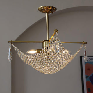Lustra Lustre avec Fils de Cristal et Cristal