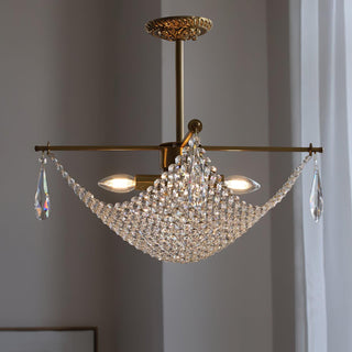 Lustra Lustre avec Fils de Cristal et Cristal