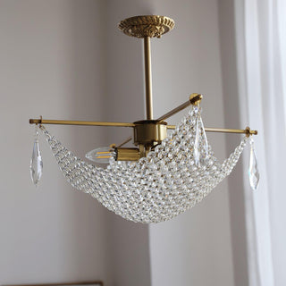 Lustra Lustre avec Fils de Cristal et Cristal