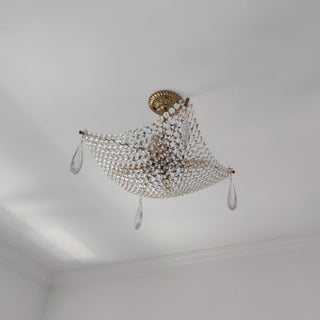 Lustra Lustre avec Fils de Cristal et Cristal