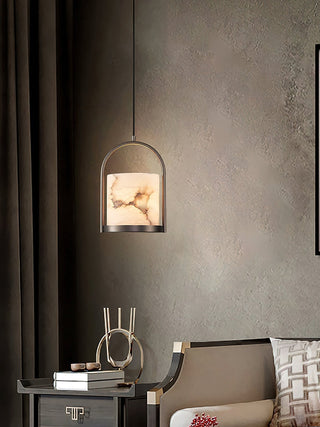 Jewel Suspension En Métal Laiton Et Albâtre Minimaliste Moderne