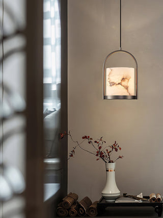 Jewel Suspension En Métal Laiton Et Albâtre Minimaliste Moderne