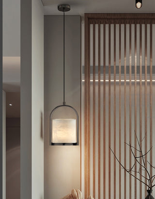 Jewel Suspension En Métal Laiton Et Albâtre Minimaliste Moderne