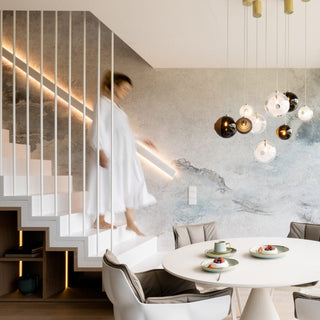 Cosmic Sphere Cascade Chandelier-Neutral Decor