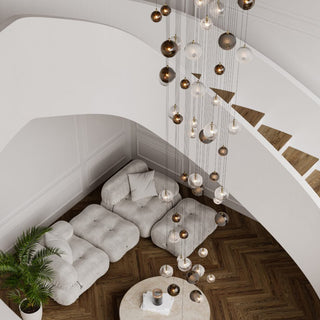 Cosmic Sphere Cascade Chandelier-Neutral Decor