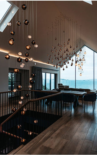 Cosmic Sphere Cascade Chandelier-Neutral Decor