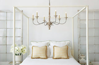 Zoliria Lustre Métal Blanc Ancien Luxe Postmoderne