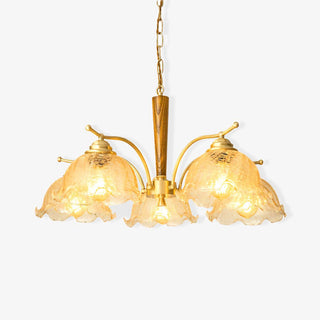 Orchidée Vintage Verre Lustre