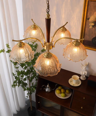 Orchidée Vintage Verre Lustre
