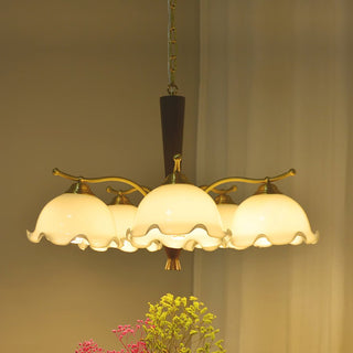 Orchidée Vintage Verre Lustre
