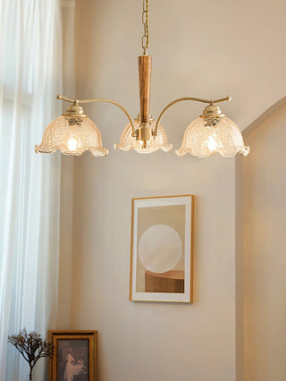 Orchidée Vintage Verre Lustre