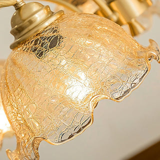 Orchidée Vintage Verre Lustre