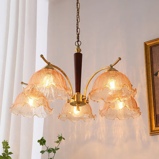 Orchidée Vintage Verre Lustre