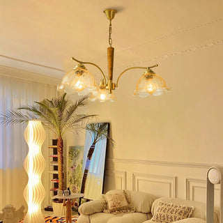 Orchidée Vintage Verre Lustre