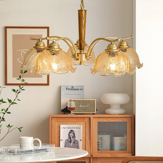 Orchidée Vintage Verre Lustre