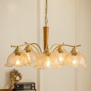 Orchidée Vintage Verre Lustre