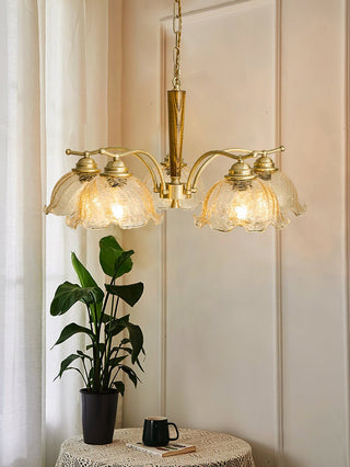 Orchidée Vintage Verre Lustre