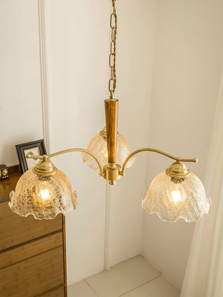 Orchidée Vintage Verre Lustre