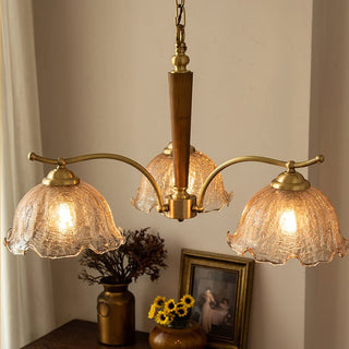 Orchidée Vintage Verre Lustre