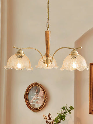Orchidée Vintage Verre Lustre