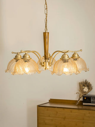 Orchidée Vintage Verre Lustre