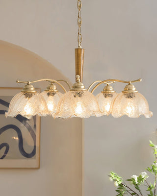 Orchidée Vintage Verre Lustre