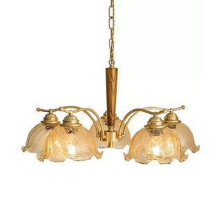 Orchidée Vintage Verre Lustre