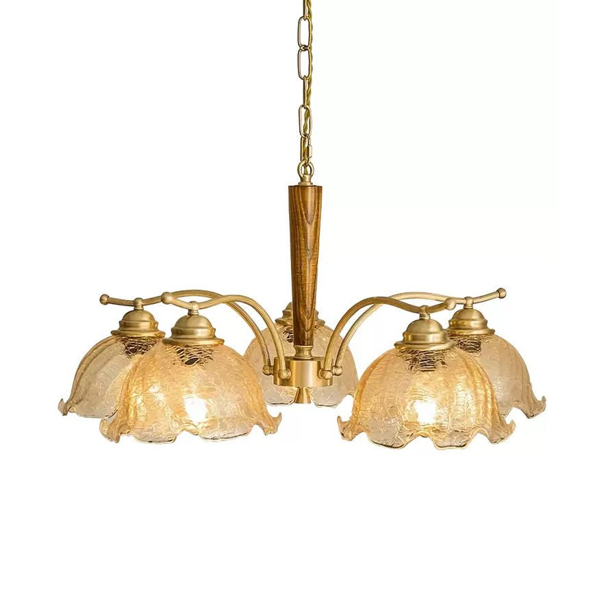 Orchidée Vintage Verre Lustre