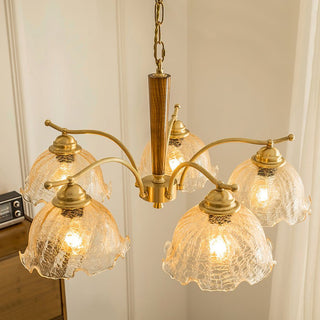Orchidée Vintage Verre Lustre
