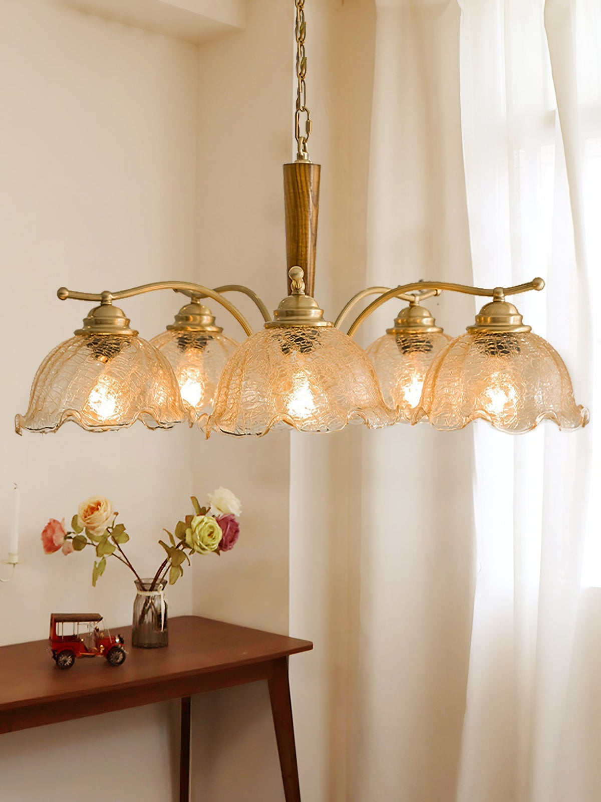Ogle Lustre Métal Verre Fleur Créativité Individuelle