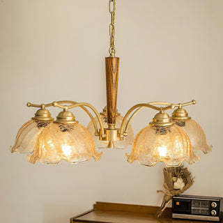 Orchidée Vintage Verre Lustre